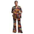 thumbnail image 1 of BintaRealWax African Print Blazer and Pants Sets for Women Dashiki Traditional African 2 Pcs Wide Leg Pants Sets Women Suits Clothing WY10949, 1 of 5