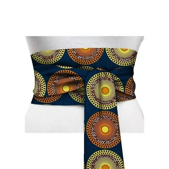 BintaRealWax African Printed Women's Belt Multicolor Elastic Belt Women's Gifts
