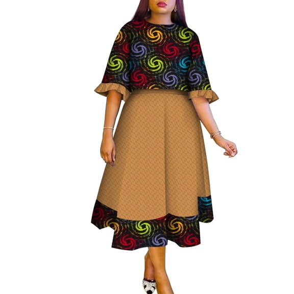 BintaRealWax African Women's Dresses Elegant Banquet Dresses African Batik Pure Cotton Fabrics