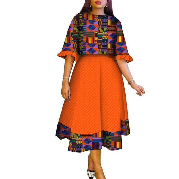 BintaRealWax African Women's Dresses Elegant Banquet Dresses African Batik Pure Cotton Fabrics