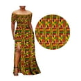 thumbnail image 1 of BintaRealWax African Women's Long Dresses Elasticized fabric on top for better fit Front split party evening dresses, 1 of 2