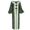 thumbnail image 1 of BintaRealWax African Women's Long Shirt Bowknot Button Traditional African Wax Printed Cotton Fabric New Printed Pattern Women's Robe, 1 of 2