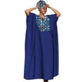 thumbnail image 1 of BintaRealWax African Women's Loose Dress Hat Two Piece Chest Decoration Wax Printed Pure Cotton Fabric Plus Size Banquet Robe, 1 of 2