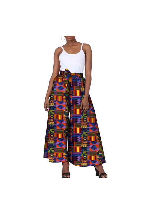 African Women's Straight Pants Flared Pants Women's Casual Trousers African Wax Printed Pure Cotton Cloth