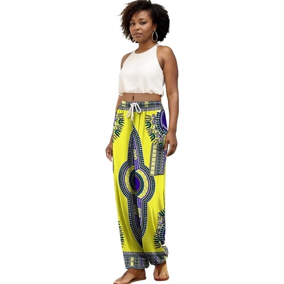 BintaRealWax African Women's Trousers Traditional African Wax Printed Fabric Featured Printed Trousers