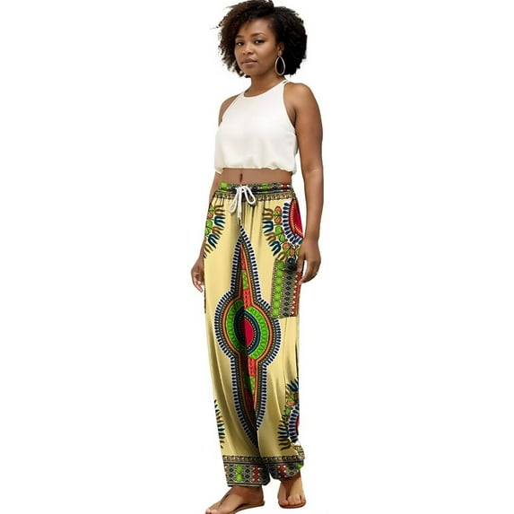 BintaRealWax African Women's Trousers Traditional African Wax Printed Fabric Featured Printed Trousers