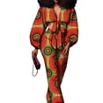 thumbnail image 1 of BintaRealWax African Women's Two Piece Cardigan Top with Bow Flutter Belt Waistless Style Waist length pants Cotton fabric, 1 of 2