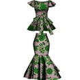 thumbnail image 1 of BintaRealWax African Women's Two Piece Set Batik Pure Cotton Fabric Elegant Banquet Set Skirt, 1 of 2