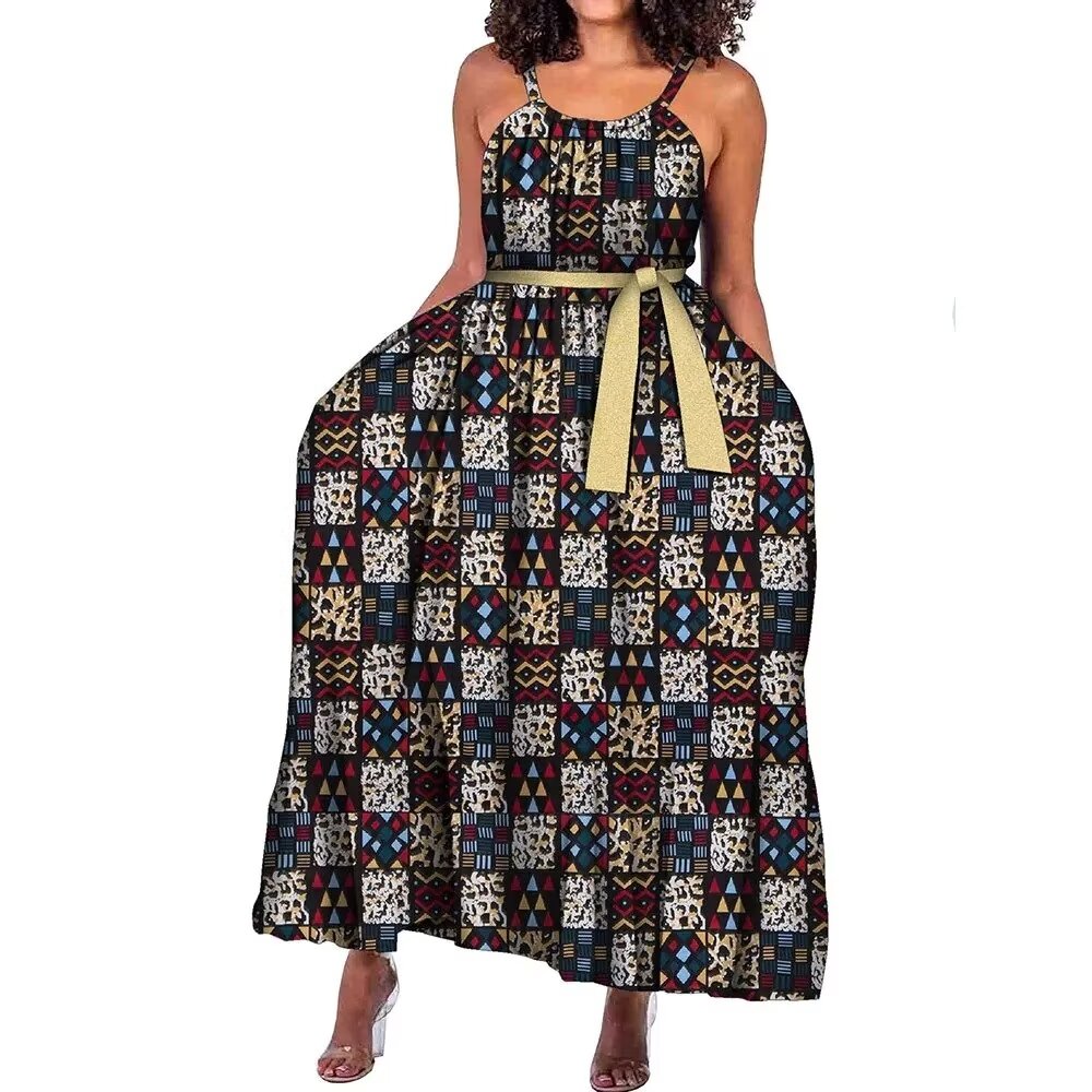 BintaRealWax African dresses for women,african wax print dresses,floral  print,sleeveless,A line dress,summer dress,dashiki,mini dress. - Walmart.com
