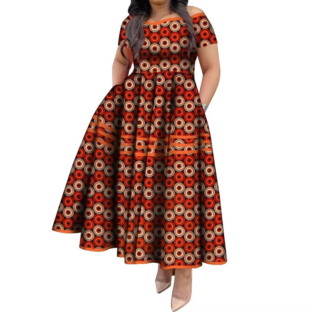 chinese dress ladies Blue African Print Dress main image 1