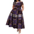 thumbnail image 1 of BintaRealWax Ankara African Dresses for Women Traditional Ghana Elegant Short Sleeve High Waist African Print Maxi Dress Africa Clothing Wedding WY3629, 1 of 5