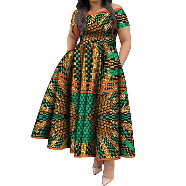 BintaRealWax Ankara African Dresses for Women Traditional Ghana Elegant ...
