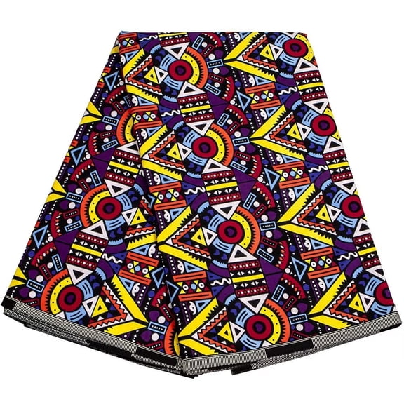 BintaRealWax African Fabric 6 Yards Cotton Wax Print Ankara Fabric for Sewing DIY Party Dress