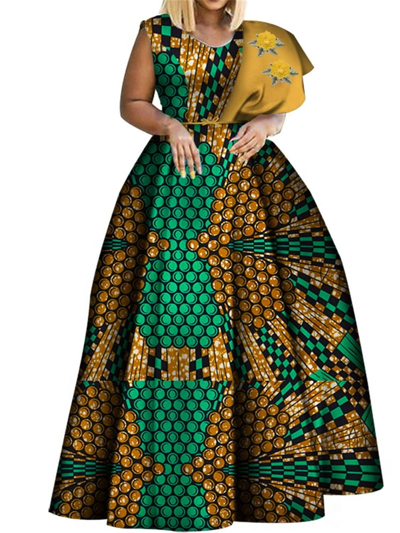 BintaRealWax Dashiki African Print Plus Size Sleeveless High Waist Party Dress - Walmart.com BintaRealWax Dashiki African Print Plus Size Sleeveless High Waist Party Dress - Walmart.com