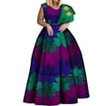 thumbnail image 1 of BintaRealWax Dashiki African Print Dresses Plus Size Sleeveless High Waisted Big Hem Party Dresses Batik Cotton Fabric, 1 of 2