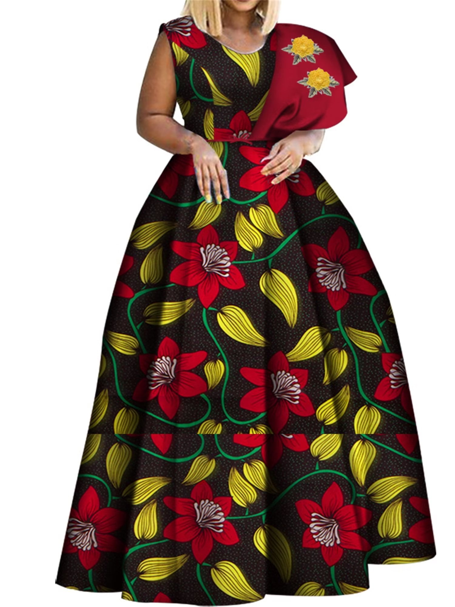 white christmas dresses African Print 2-Piece Dress Set Dela – Karentino-Boutique