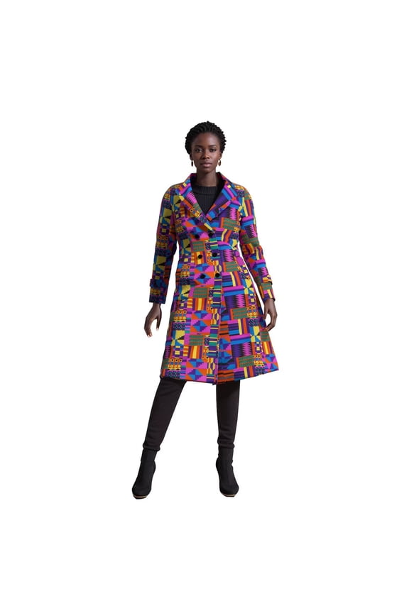 Long Winter Coat Women Padded Coat African Top Coats Wax Print Warm Trench Coat Jacket for Women Parkas African Clothes WY10963