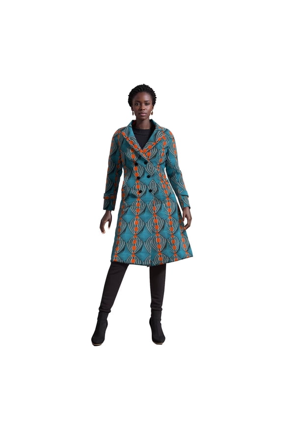 Long Winter Coat Women Padded Coat African Top Coats Wax Print Warm Trench Coat Jacket for Women Parkas African Clothes WY10963