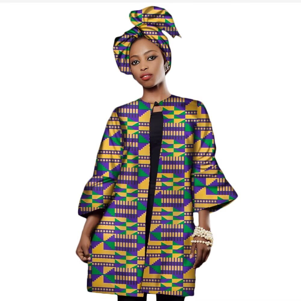 BintaRealWax Women African Print Clothing Dashiki Three Quarter Sleeve ...