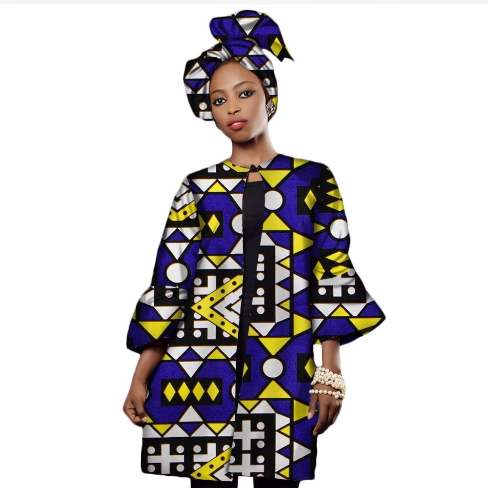 BintaRealWax Women African Print Clothing Dashiki Three Quarter Sleeve ...