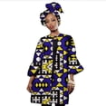 thumbnail image 1 of BintaRealWax Women African Print Clothing Dashiki Three Quarter Sleeve Trench Coat for Women Plus Size Africa Clothes Tops with Headtie WY2322, 1 of 2