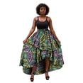 thumbnail image 1 of BintaRealWax Women's African Dashiki Wax Print Skirt Ankara Print Short Skirts Elastic Waist KG1198, 1 of 5