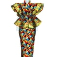 thumbnail image 1 of BintaRealWax Women's African Dresses Dashiki Women's Skirt Sets Zipper Tops back split Long Party Dresses, 1 of 5