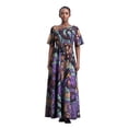 thumbnail image 1 of BintaRealwax African Dresses for Women Traditional Kente Clothes Short Sleeves Dashiki Maxi Dress for Church Party, 1 of 3