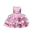 thumbnail image 1 of BintaRealwax Flower Girl Dress Embroidery Birthday Sleeveless Wedding Trail Puffy Tulle Layer Skirt Hem, 1 of 3