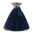 thumbnail image 1 of BintaRealwax Flower Girl's Dress Princess Puffy Tulle Dresses Bridesmaid Wedding Birthday Party Maxi Prom Gown for Kids, 1 of 3
