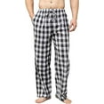 thumbnail image 1 of Bintangor Men's Pajama Pant 100% Woven Cotton Plaid Sleep Elastic Waistband Lounge Wear Long Pjs Black/White M, 1 of 3