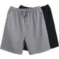 thumbnail image 1 of Bintangor Men's Pajama Shorts 100% Cotton Sleep Knit Elastic Waistband Lounge Wear pj Shorts 2 Pack Grey+Black XL, 1 of 3