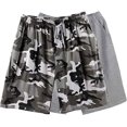 thumbnail image 1 of Bintangor Men's Pajama Shorts 100% Cotton Sleep Knit Elastic Waistband Lounge Wear pj Shorts 2 Pack Grey Camo+Grey XXL, 1 of 6