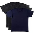 thumbnail image 1 of Bintangor Men's Short Sleeve T-Shirts 100% Cotton Crew Neck Solid Basic Tees (3 Pack) 2Black1Mazarine XXL, 1 of 7