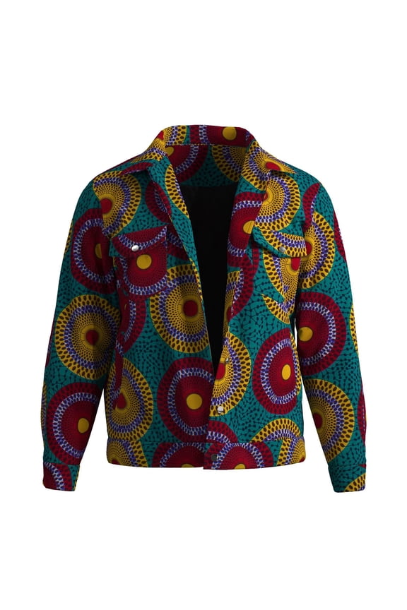 African Clothes Men's Winter Jacket Thick Thermal Cotton Warm Lined Windproof Coat Lapel Work Jackets Pockets WYN2229