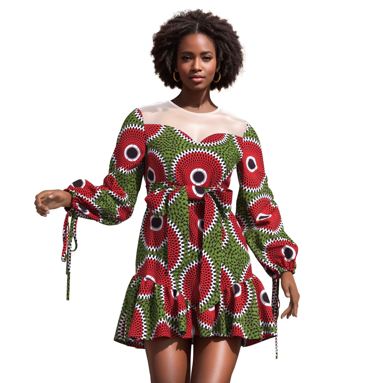 chinese dress ladies African Hi-Low Dashiki Dress main image 1