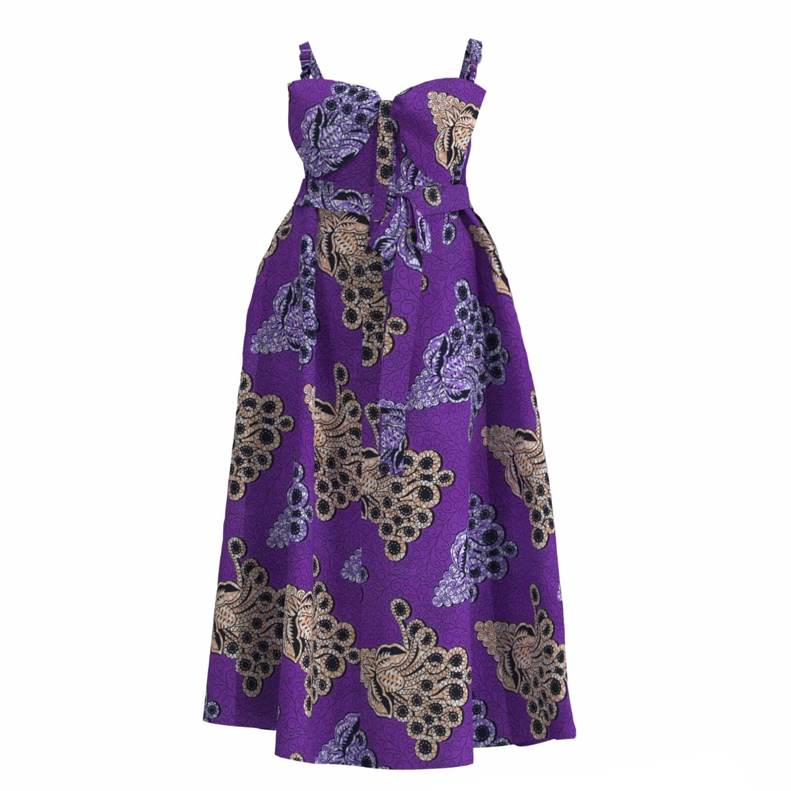 chinese dress ladies Afi African Print Maxi V Neck Loose Dress Medium