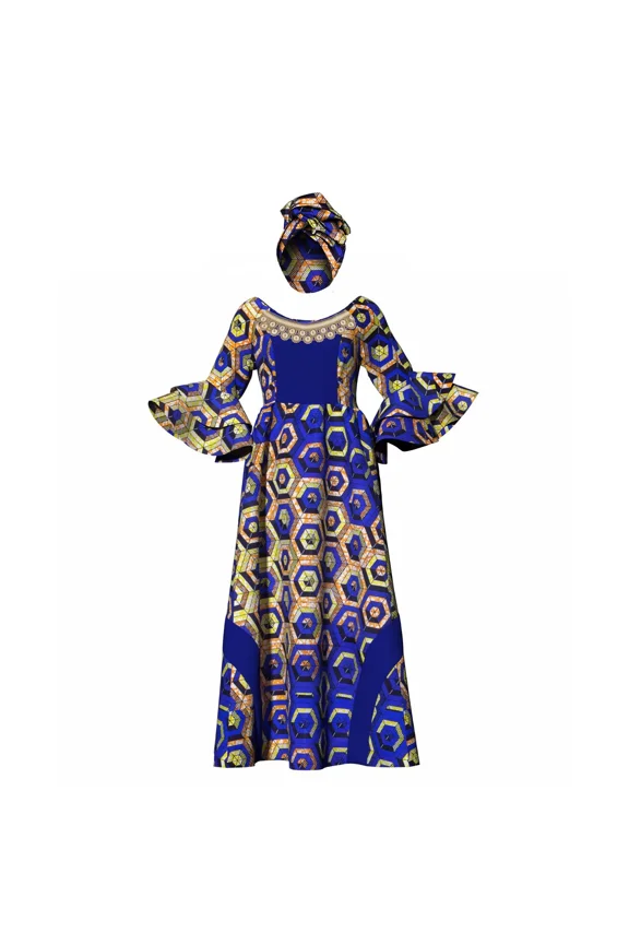 African Long Sleeve Dresses for Women Party Wedding Casual Date Dashiki African Dresses for Women Y3819