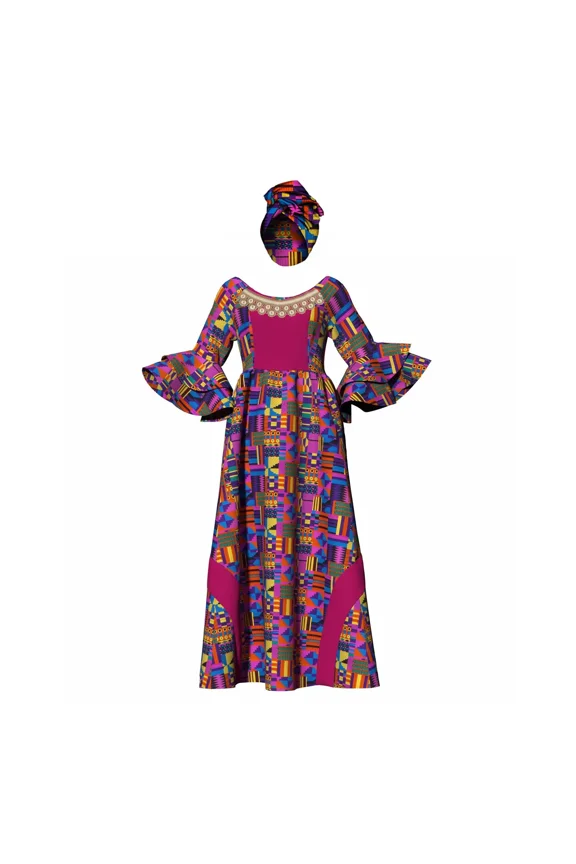 African Long Sleeve Dresses for Women Party Wedding Casual Date Dashiki African Dresses for Women Y3819