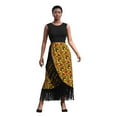 thumbnail image 1 of Bintarealwax African Skirt for Women Trendy Long Wrap Skirts Kente Print One Size Adjustable Tie Tassels Hem YF164, 1 of 5