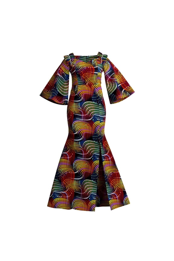 African Women Dresses Elegant Ankara Print Split Skirt Dashiki Party African Wedding Maxi Dress WYL129