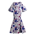 thumbnail image 1 of Bintarealwax African Women 3/4sleeve Dresses Ankara Print High Slip Elegant Plus Size Dashiki Outfits Party Wedding Maxi Dresses WYL129, 1 of 5