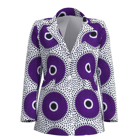 Bintarealwax African Women Blazer Suit Ankara Print Line Jacket Coat for Women Lady 2 Buttons Long Sleeve Blazer Office Lady Clothing WY10939