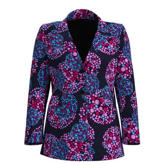 Bintarealwax African Women Blazer Suit Ankara Print Line Jacket Coat for Women Lady 2 Buttons Long Sleeve Blazer Office Lady Clothing WY10939