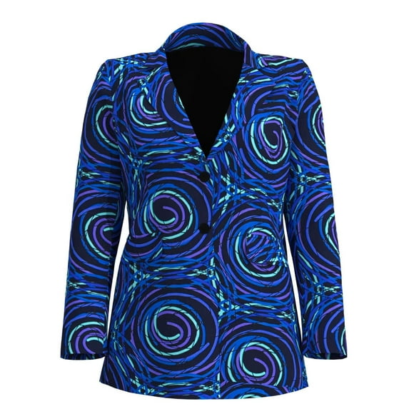 Bintarealwax African Women Blazer Suit Ankara Print Line Jacket Coat for Women Lady 2 Buttons Long Sleeve Blazer Office Lady Clothing WY10939