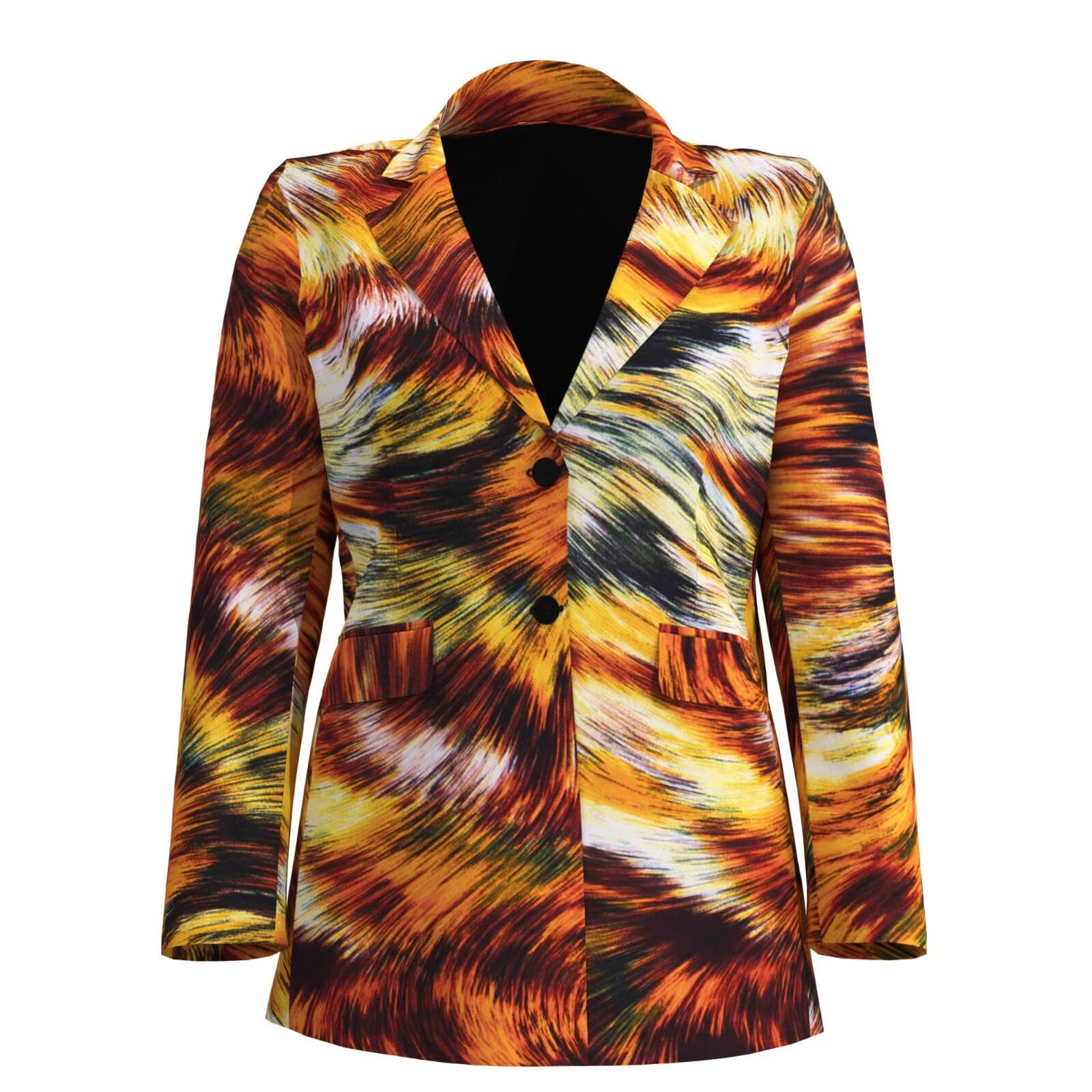 Bintarealwax African Women Blazer Suit Ankara Print Line Jacket Coat for  Women Lady Buttons Long Sleeve Blazer Office Lady Clothing WY10939