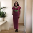 thumbnail image 1 of Bintarealwax Velour African Elegant Dresses for Women Lady Party Weaving Velour Collar African Print A-line Dress Evening Dresses WY10839, 1 of 5