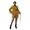 thumbnail image 1 of Bintarealwax Women 2 Piece Outfits African Print Long Sleeves Button Down Shirt Shorts Sets Business Work Fashion Set 2025, 1 of 5