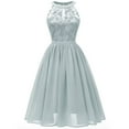 thumbnail image 1 of Bintarealwax Women Halter Lace Wedding Guest Dress Cocktail Party Bridesmaid Formal Dresses, 1 of 5