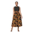 thumbnail image 1 of Bintarealwax Women's African Print Skirt High Waist Vintage A Line Ankara Pleated Midi Skirt Dashiki Clothing, 1 of 4